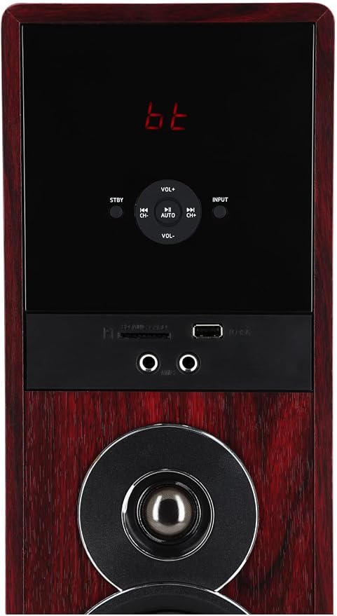 Rockville TM80C Powered Home Theater Tower Speaker System, Cherry Wood - Image 3