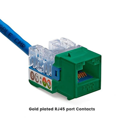 TRUE CABLE Cat5e Keystone Jack, Unshielded, 90 Degree Punch-Down, PoE++ 100W - Image 6