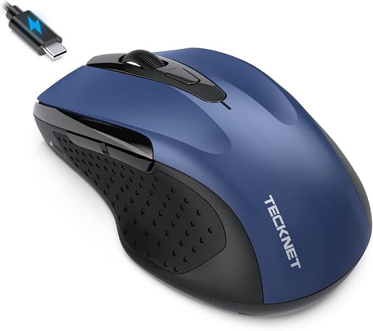 TECKNET Rechargeable Jiggler Wireless Mouse 4800 DPI Silent USB A & Bluetooth by Tecknet