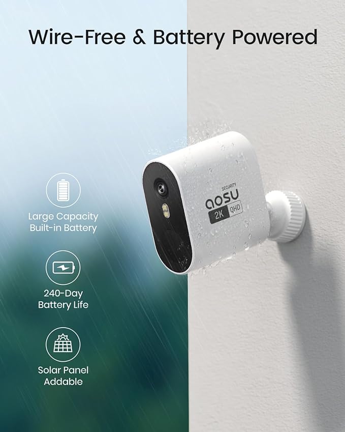 aosu 2K Add-on Camera, Requires WirelessCam/SolarCam aosuBase - Image 4