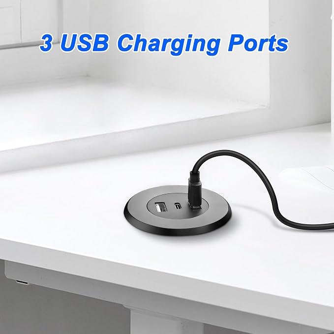 MEIRIYFA 3-in-1 Desktop Power Embedded Charger USB/Type C Desktop Station - Image 2
