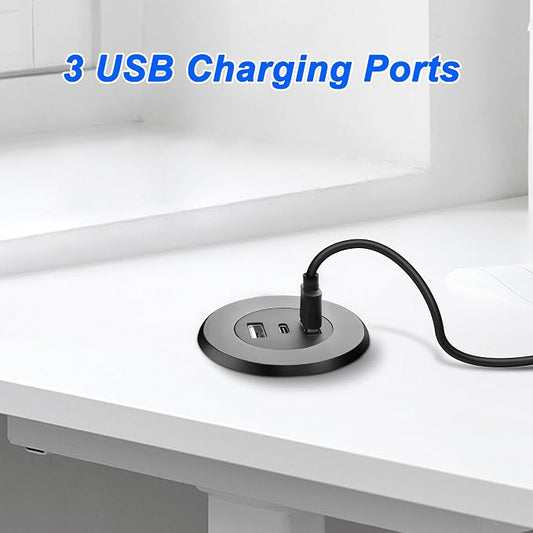 MEIRIYFA 3-in-1 Desktop Power Embedded Charger USB/Type C Desktop Station - Image 2