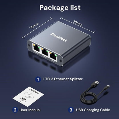 Ethernet Splitter 1 to 3 1000Mbps, Dockteck Internet Cable Splitter 1 in 3 Out - Image 8