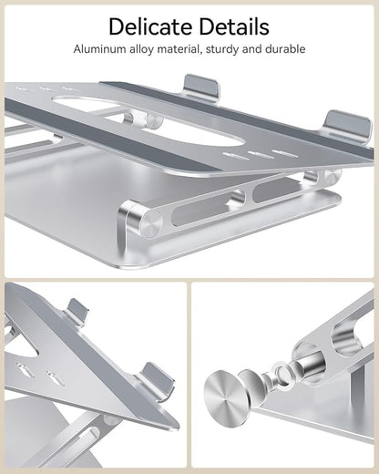 Foldable Aluminum Laptop Stand for 10-17.3" Laptops, Height Adjustable Portable - Image 7