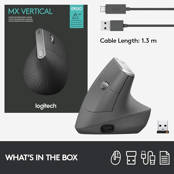 Logitech MX Vertical Wireless Mouse – Ergonomic Design Reduces Muscle Strain - Image 9