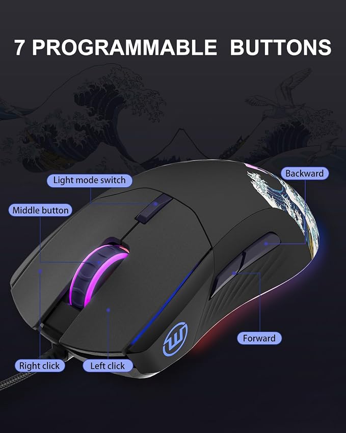 COSTOM Womier G705 USB Wired Gaming Mouse - Image 6