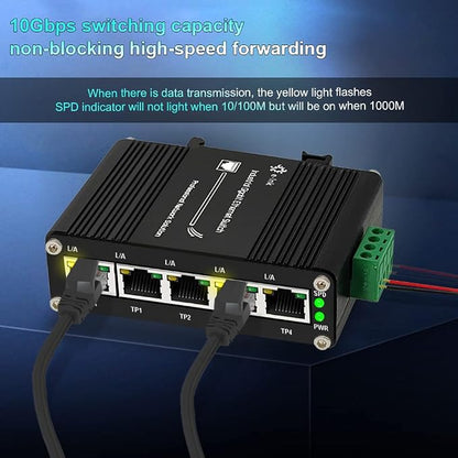 Mini Industrial 5 Ports Gigabit Switch Hardened 5 Port RJ45 10/100/1000Mbps - Image 3
