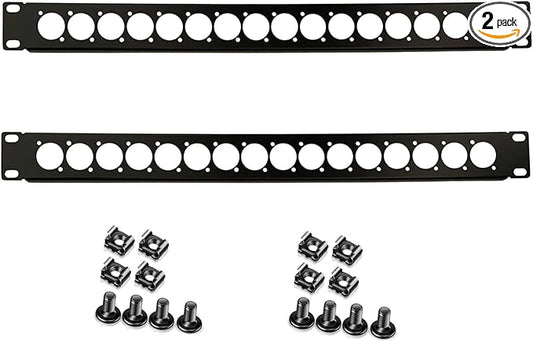 XLR HDMI Audio Rack Mount Panel, 1U Hinged D-Series Punched Metal HDMI Rack by Suprwin