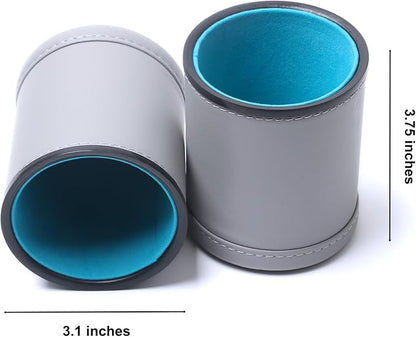 5 Pack PU Leather Dice Cups Felt Lining Quiet Shaker - Image 6