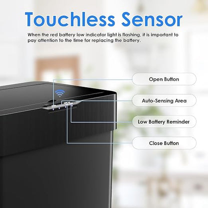 Sensor Trash Can, Touchless Motion Sensor Trash Bin, Smart Automatic Garbage Can - Image 3