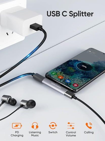 CableCreation USB C Splitter, 2-in-1 USB C Audio and PD Charging Adapter - Image 4