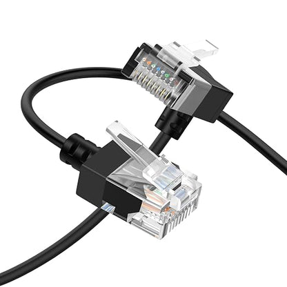 Cat6A Ethernet Cable 90 Degree Downward Angled 6.6FT, Flexible Slim & Ultra by Thzzhnno