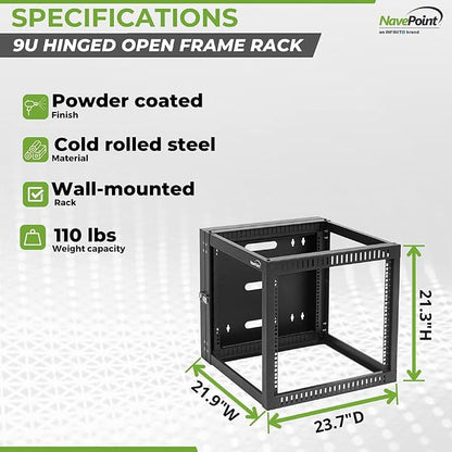 NavePoint 9U Wall Mount Server Rack - Image 4