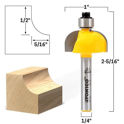YONICO Cove Router Bits Edge Forming 5/16-Inch Radius 1/4-Inch Shank 13153q - Image 2