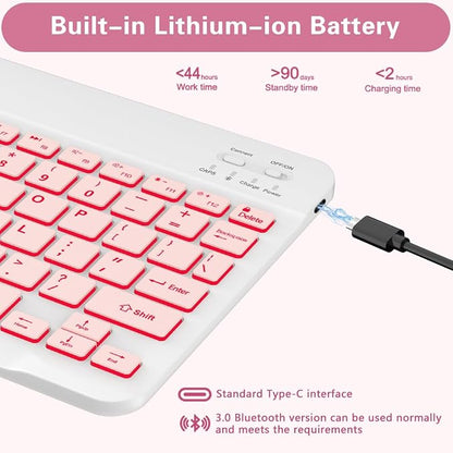 Galaxy Tab A9 Plus Case with Keyboard 5G 11 Inch 2023, 7 Color Backlit - Image 4