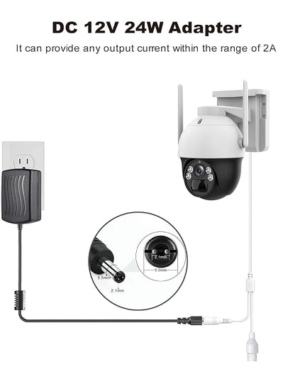 Lonnky DC 12V 2A Security Camera Power Adapter Combine - Image 4