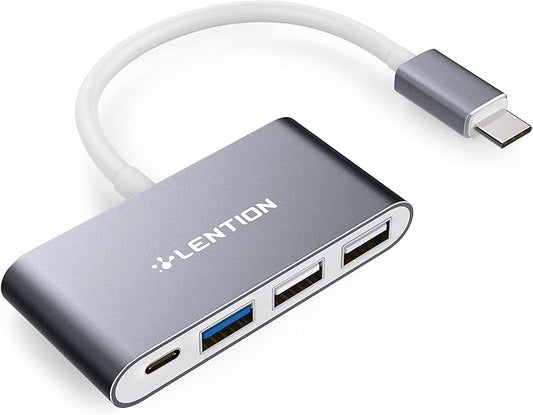 LENTION 4-in-1 USB-C Hub with Type C, USB 3.0, USB 2.0 by LENTION