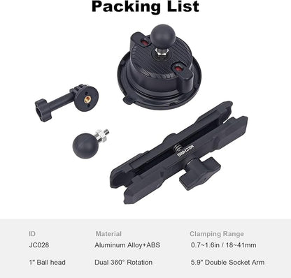 Camera Suction Cup Mount with Ball Head Magic Arm, Universal 360°Vacuum Suction - Image 8