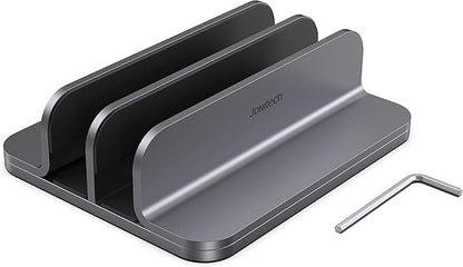 Dual Aluminum Vertical Laptop Stand Organizer, Sturdy Notebook Computer Holder - Image 5