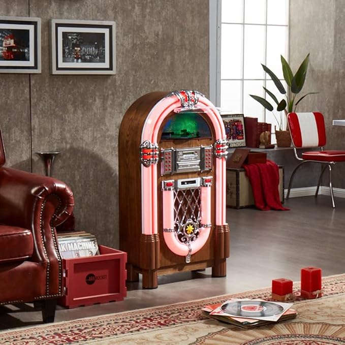 Arkrocket Taurus II Mid-Size Jukebox Entertainment Center Bluetooth Vinyl - Image 4