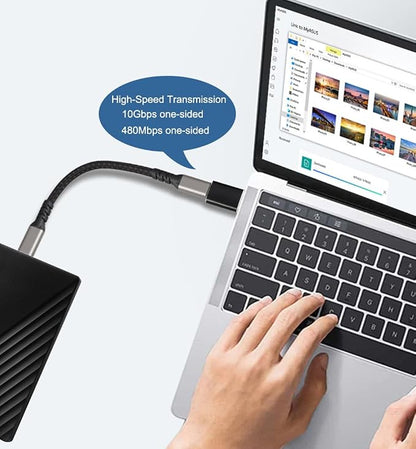 USB A Male to USB C Female OTG Adapter, USB 3.2 GEN2 10Gbps One-Sided - Image 4