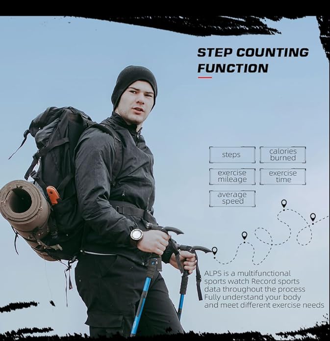 NORTH EDGE ALPS Tactical Outdoor Digital Sports Watch, 50M Waterproof, Calorie - Image 5