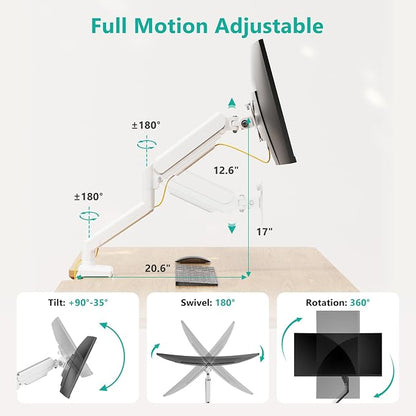 WALI Single Monitor Arm Mount Stand, Adjustable Gas Spring Arm Monitor Mount - Image 3