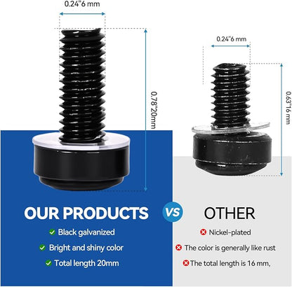 120-Pack M6 x 20mm Rack Mount Screws and Cage Nuts - Image 3