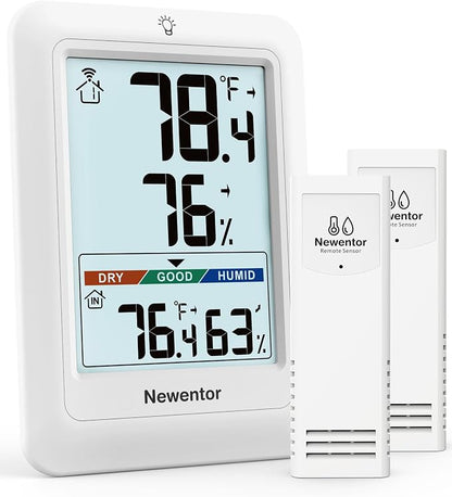 Newentor Indoor Outdoor Thermometer Wireless, Weather Station by Newentor