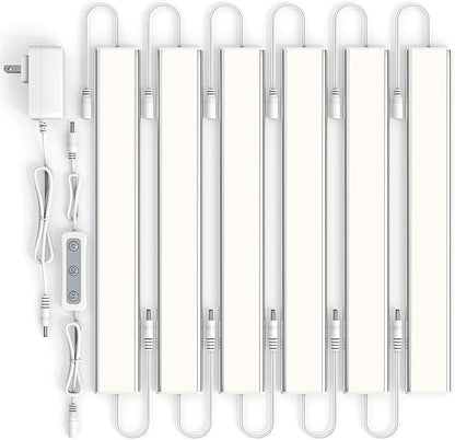 ASOKO Under Cabinet Led Light Plug in, Dimmable Daylight White 4000K, 6 Pack 12 by ASOKO