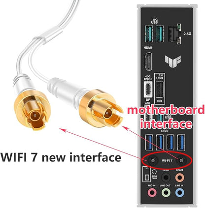 White WiFi 7 Gaming Motherboard Magnetic Base Antenna - Image 2