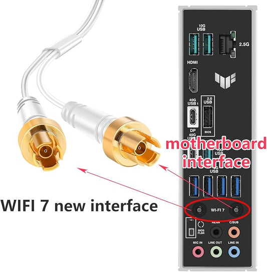 White WiFi 7 Gaming Motherboard Magnetic Base Antenna - Image 2