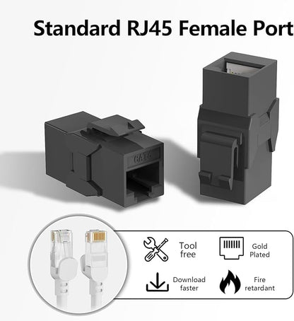 Jadaol UL Listed RJ45 Coupler, 10Gbps Gold-Plated Contacts Pass Through RJ45 - Image 3