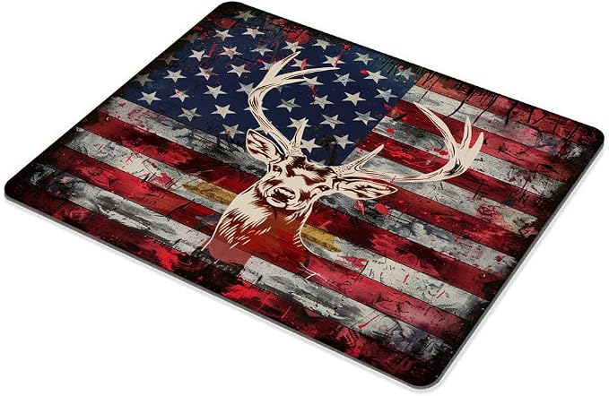 Square Mouse Pad Colorful Deer and National Flag-1, Gaming Mouse Pads - Image 6