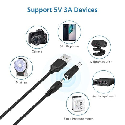 Powseed 5V Universal DC Power Cable, USB to DC Charging Cord - Image 3