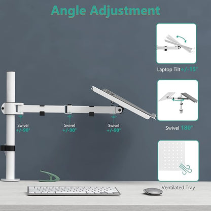 WALI Laptop Mount Arm for Desk, Laptop Tray, Fully Adjustable, - Image 5