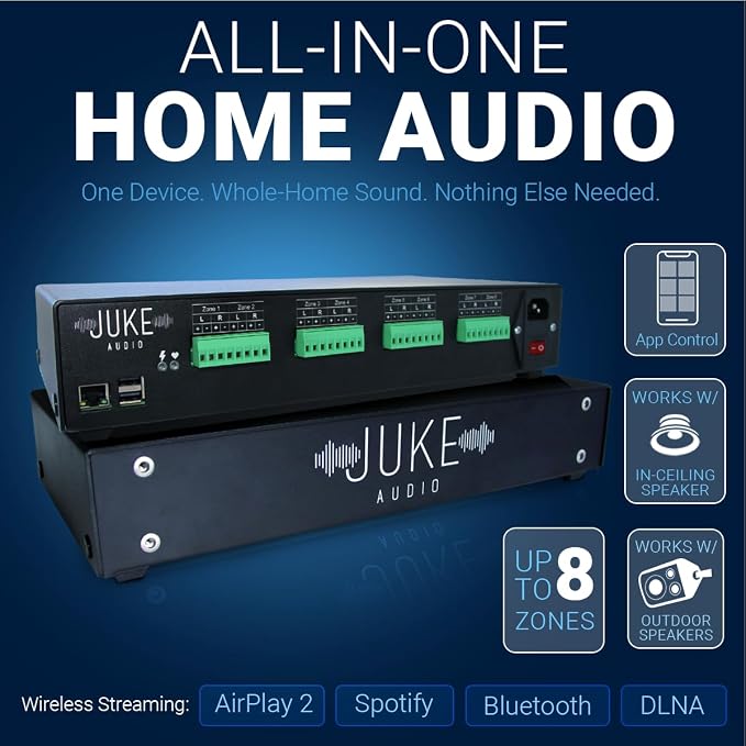 Juke-8: 8 Zone Multi-Room Amplifier | Built-in Music Streaming & Wireless App - Image 2