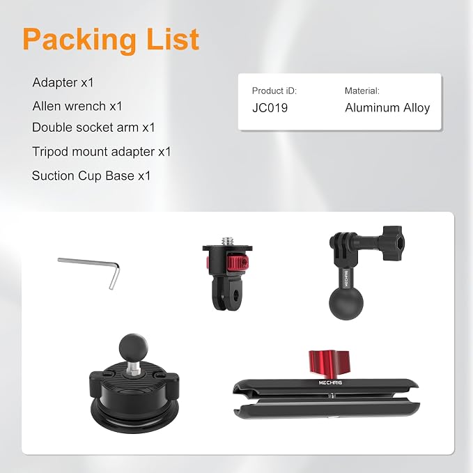 Camera Suction Cup Mount Kits-360°Ball Head Magic Arm, Double-Layer Suction Cup - Image 8