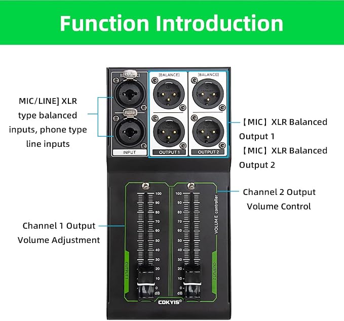 Passive Stereo Volume Controller, XLR 2 Input 2 Output Stereo Studio Controller - Image 9
