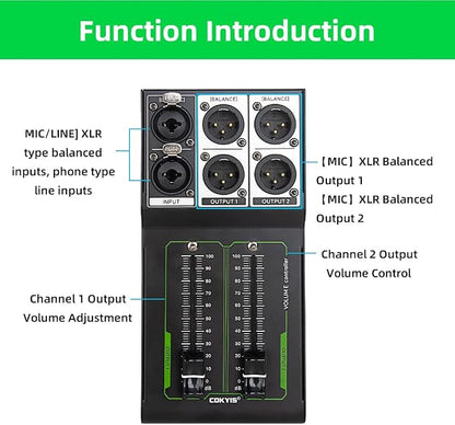 Passive Stereo Volume Controller, XLR 2 Input 2 Output Stereo Studio Controller - Image 9