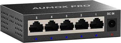 5 Port Gigabit Unmanaged Ethernet Switch, AUMOX PRO Home Network Hub, Office - Image 9