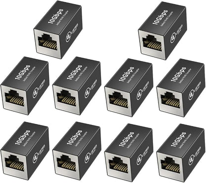 Jadaol UL Listed Shielded RJ45 Coupler, 10Gbps Gold-Plated Contacts Aluminum by Jadaol