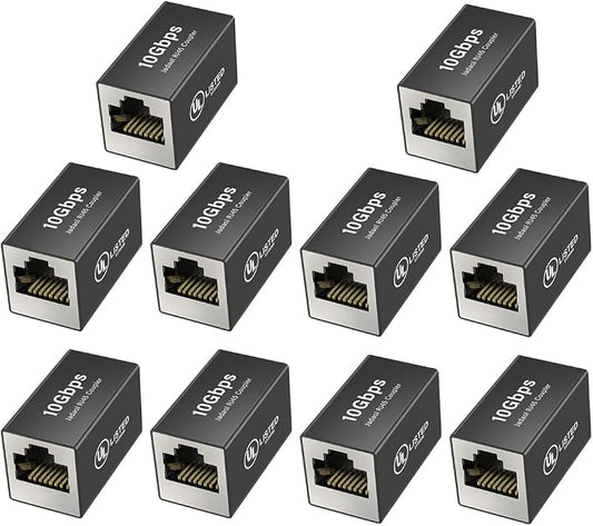 Jadaol UL Listed Shielded RJ45 Coupler, 10Gbps Gold-Plated Contacts Aluminum by Jadaol