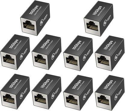 Jadaol UL Listed Shielded RJ45 Coupler, 10Gbps Gold-Plated Contacts Aluminum by Jadaol