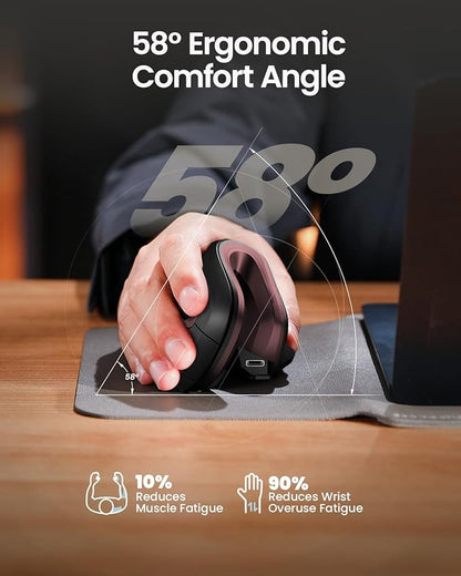 ProtoArc Ergonomic Vertical Mouse, EM11 NL Rechargeable Wireless Mouse Bluetooth - Image 7