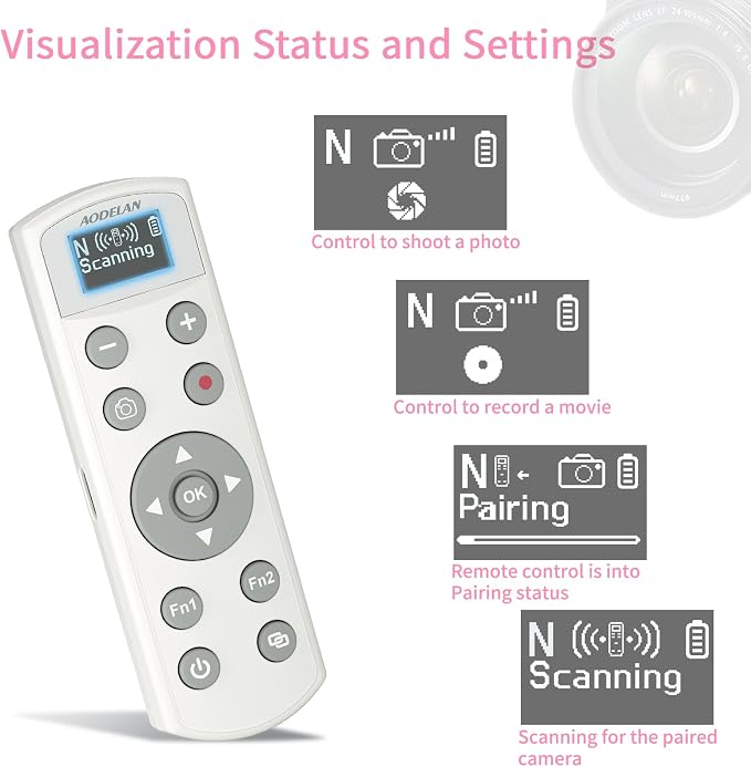 Rechargeable Shutter Release for Nikon AODELAN Wireless Camera Remote Control - Image 7