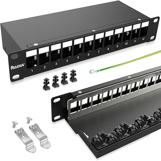 Patch Panel 12 Port Blank Network Patch Panel by PBAEGAV