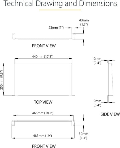 StarTech.com 1U Fixed Server Rack Mount Shelf - 10in Deep Steel Universal - Image 6