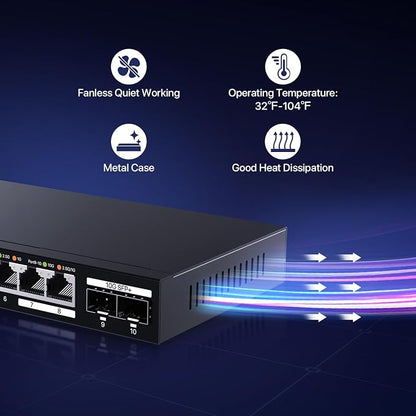 Tenda TEM2010X 8 Port 2.5G Ethernet Switch, Unmanaged 2.5Gb Switch - Image 5