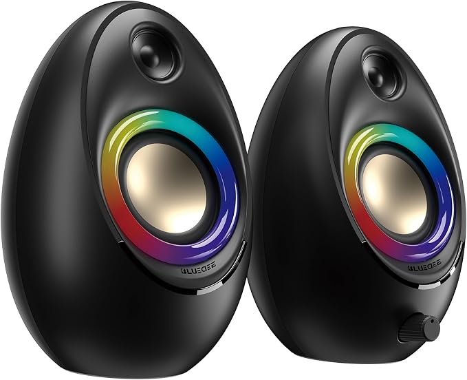 Bluedee Computer Speakers for Desktop PC, Dynamic RGB Light USB Speaker by Bluedee